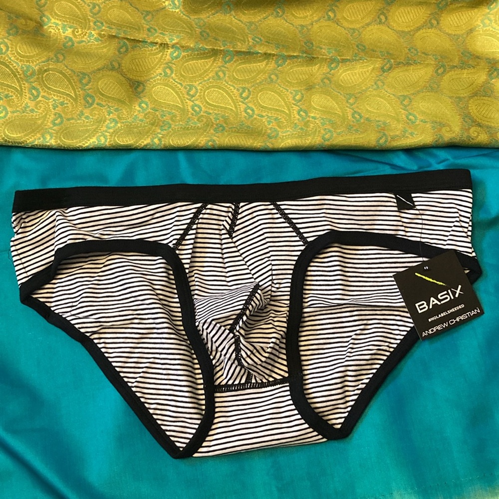 🐬 Andrew Christian Basix Striped Brief - Picture 2 of 6
